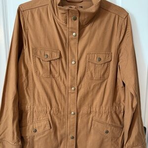Talbots Jackets & Coats Talbots Brown Canvas Utility Jacket Sz Large NWT
